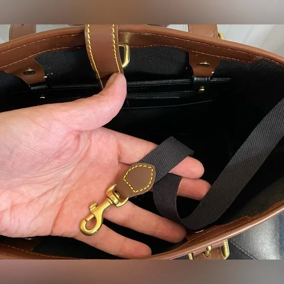 Dooney & Bourke Vintage Canvas Leather Bucket Tote - Picture 8 of 11